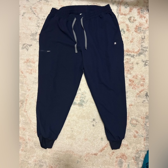 Womens FIGS navy blue high waisted Uman jogger scrub pants size 3XL - Picture 2 of 6